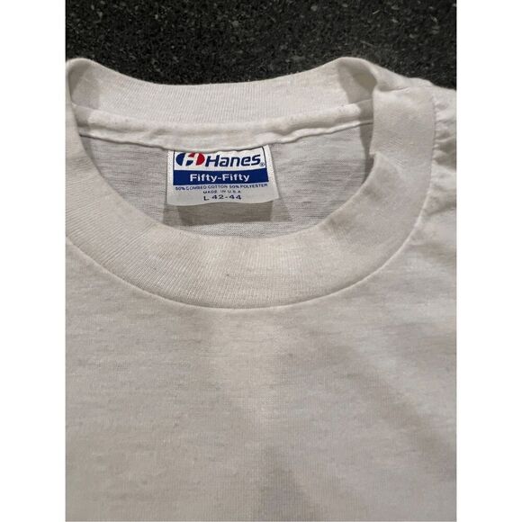 Vintage Rare HANES FISH LOGO single stitch T-shirt size L made in USA - Picture 9 of 9